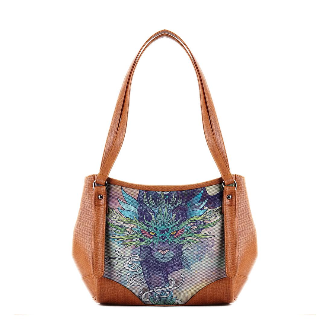 Leather Tote Bag Heaven Tiger - CANVAEGYPT