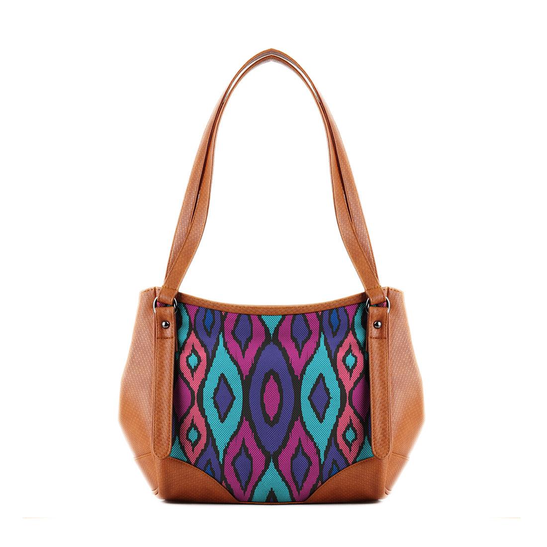 Leather Tote Bag Ikat pattern - CANVAEGYPT