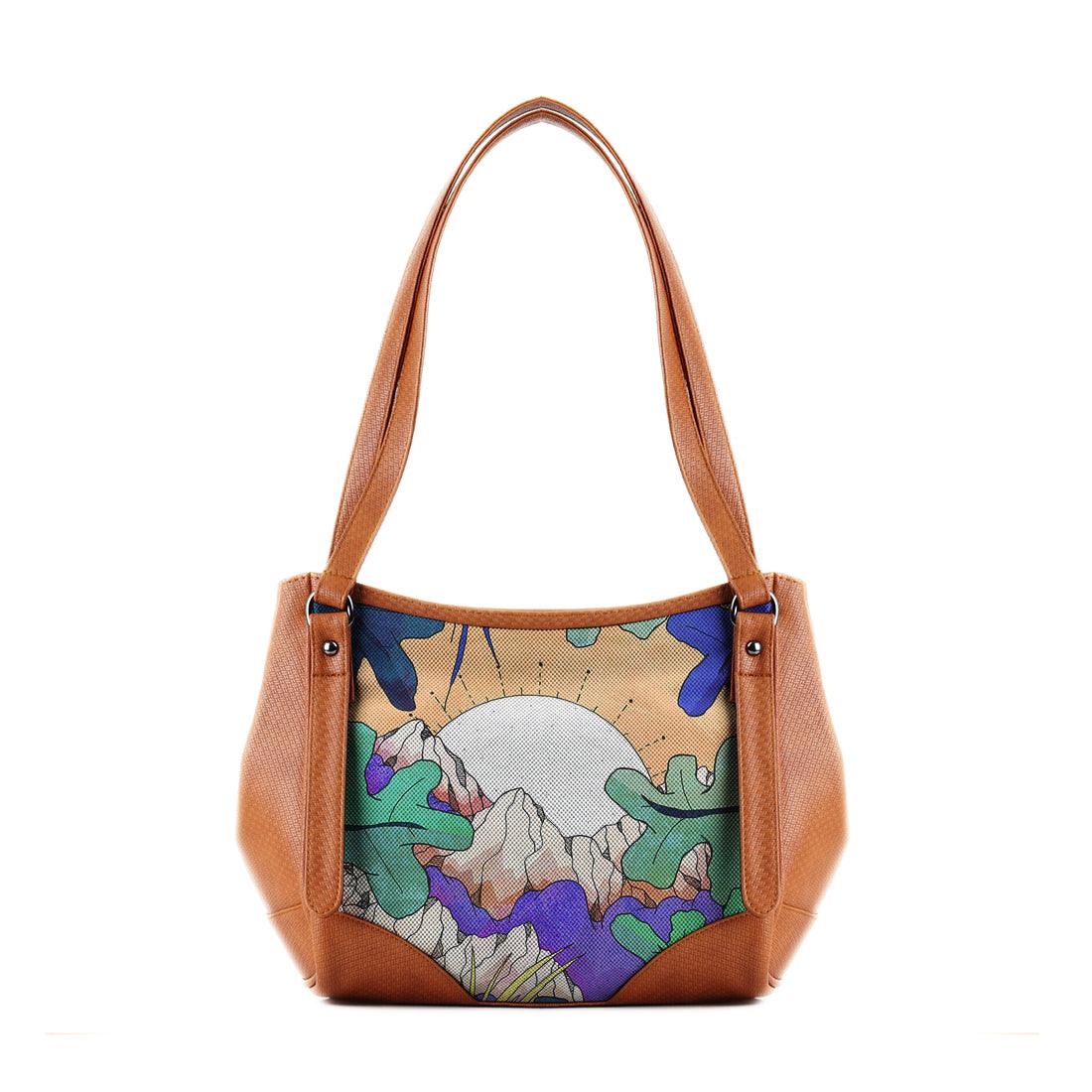 Leather Tote Bag Jungle mountains - CANVAEGYPT