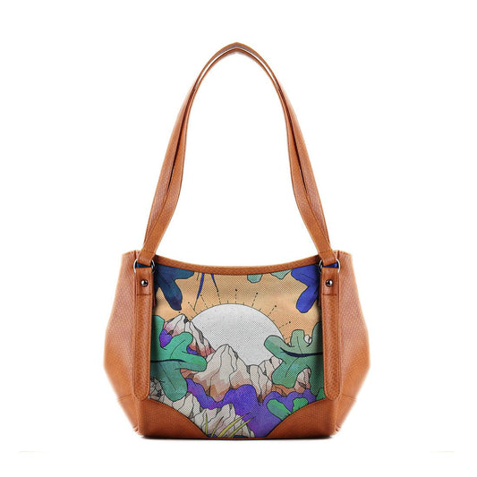 Leather Tote Bag Jungle mountains - CANVAEGYPT