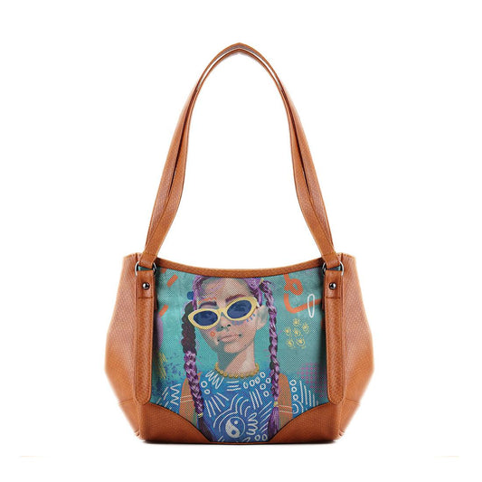 Leather Tote Bag Lilac locks - CANVAEGYPT