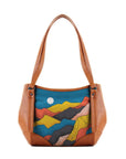 Leather Tote Bag Mountain fields