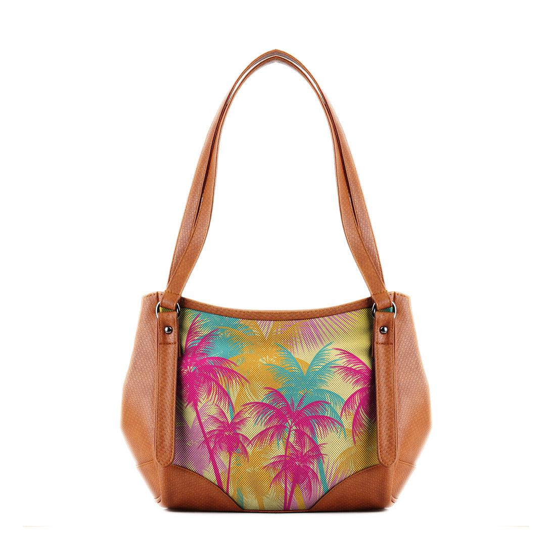 Leather Tote Bag Summer Palm - CANVAEGYPT