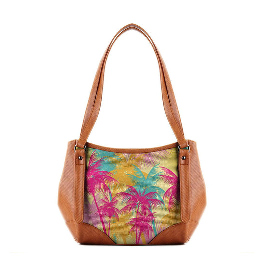 Leather Tote Bag Summer Palm - CANVAEGYPT