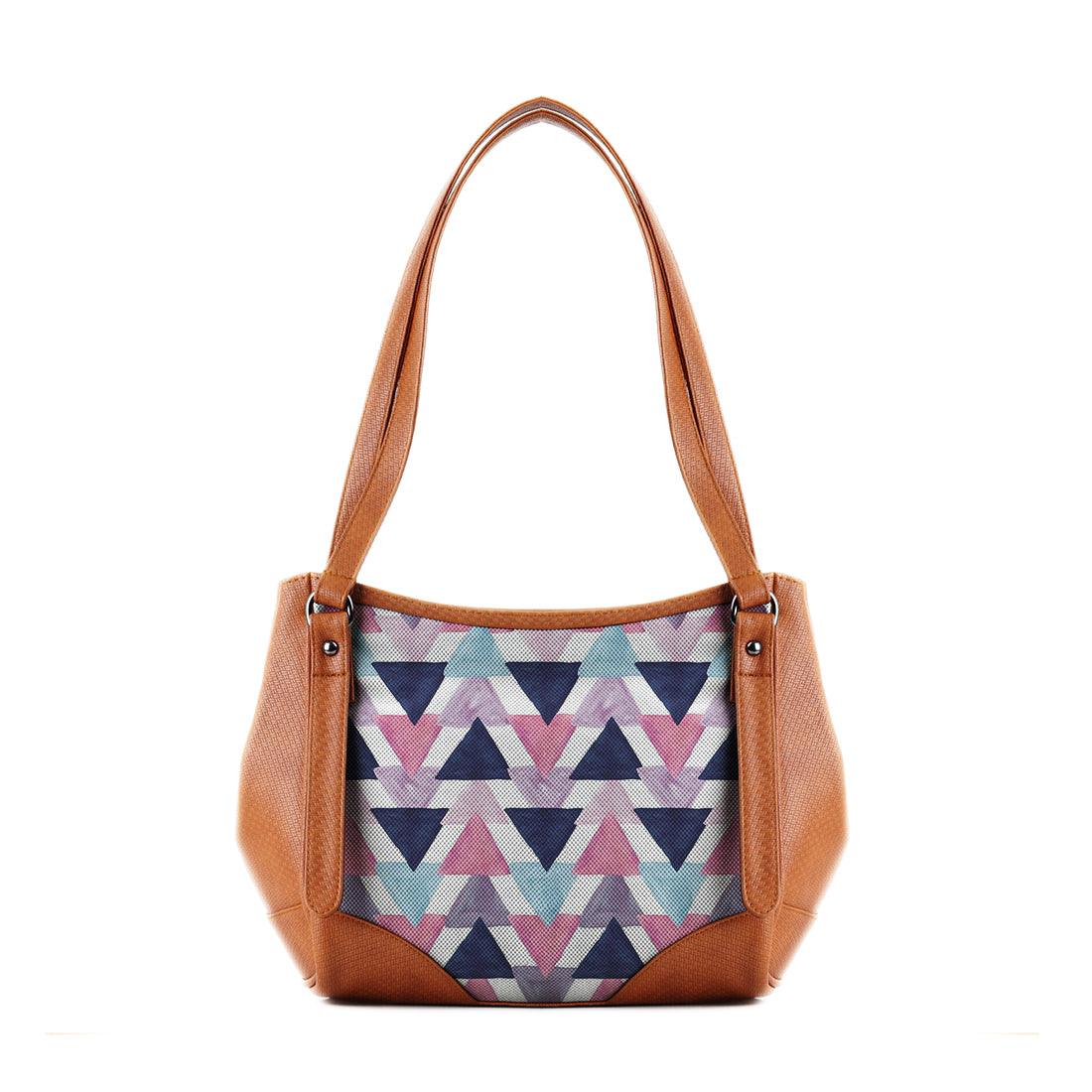 Leather Tote Bag Triangles - CANVAEGYPT