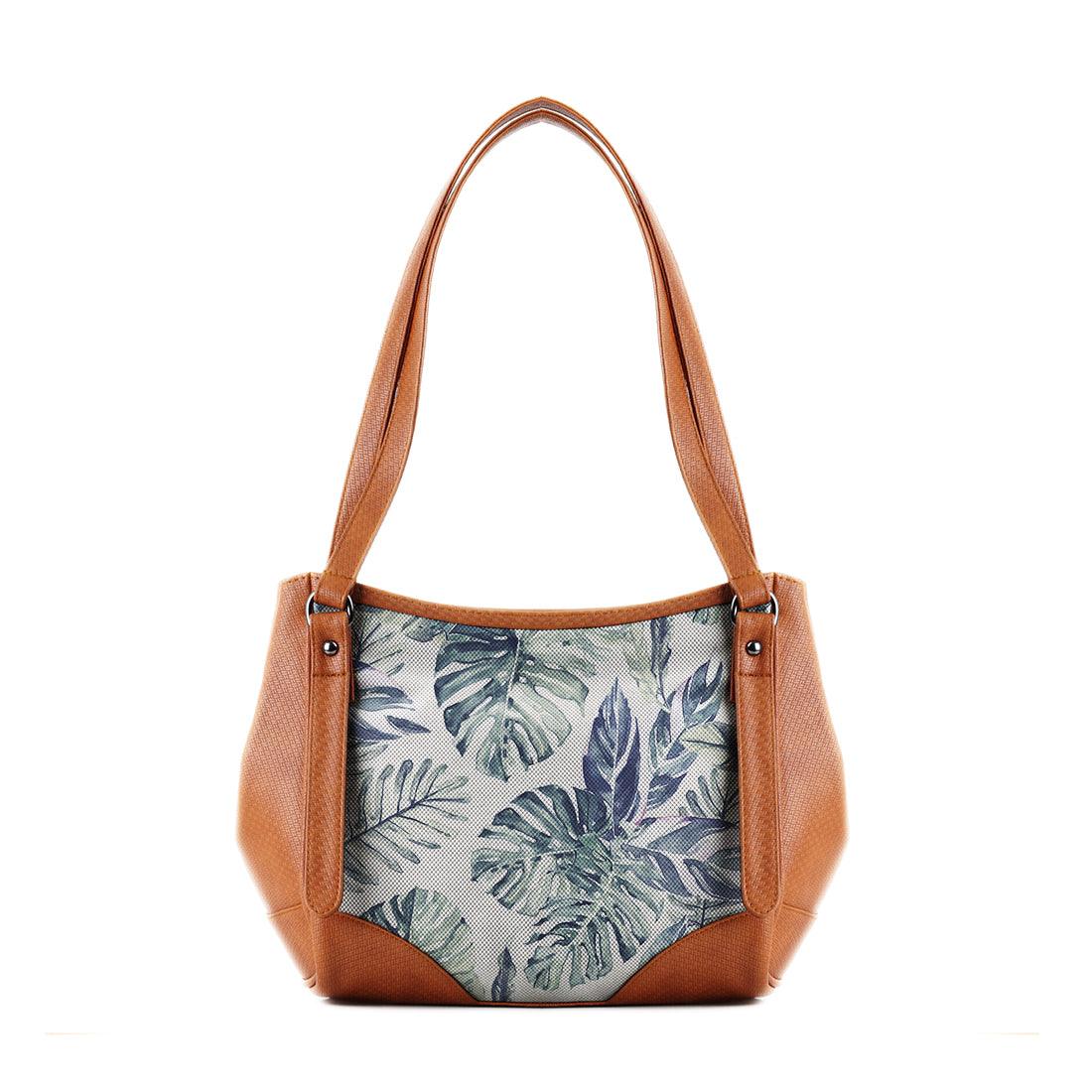 Leather Tote Bag Watercolor tropical - CANVAEGYPT
