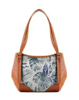 Leather Tote Bag Watercolor tropical