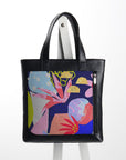 Leather Tote bag Abstract Tropical