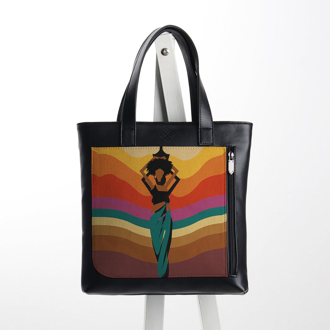 Leather Tote bag African Lady
