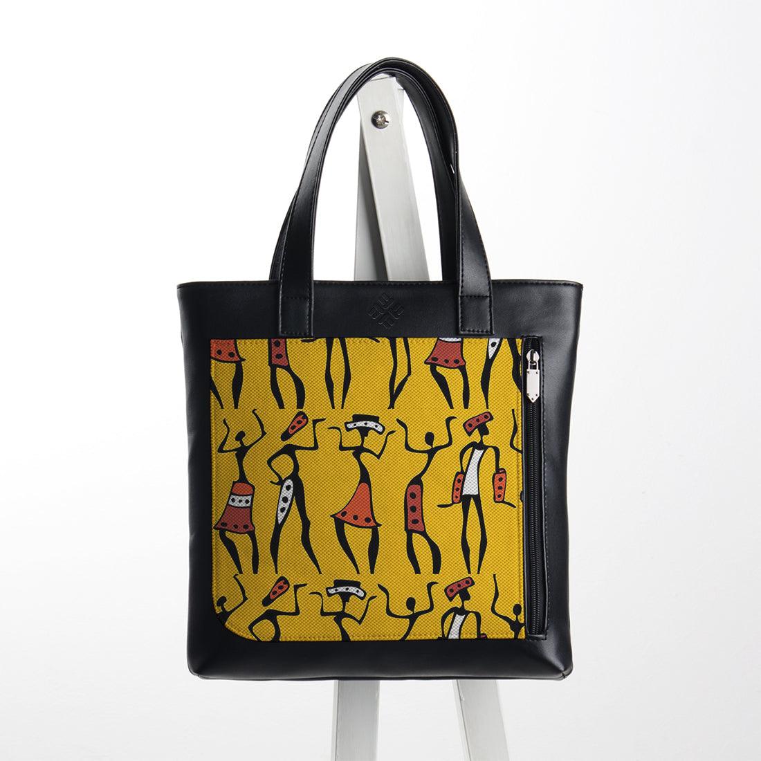 Leather Tote bag African festival - CANVAEGYPT
