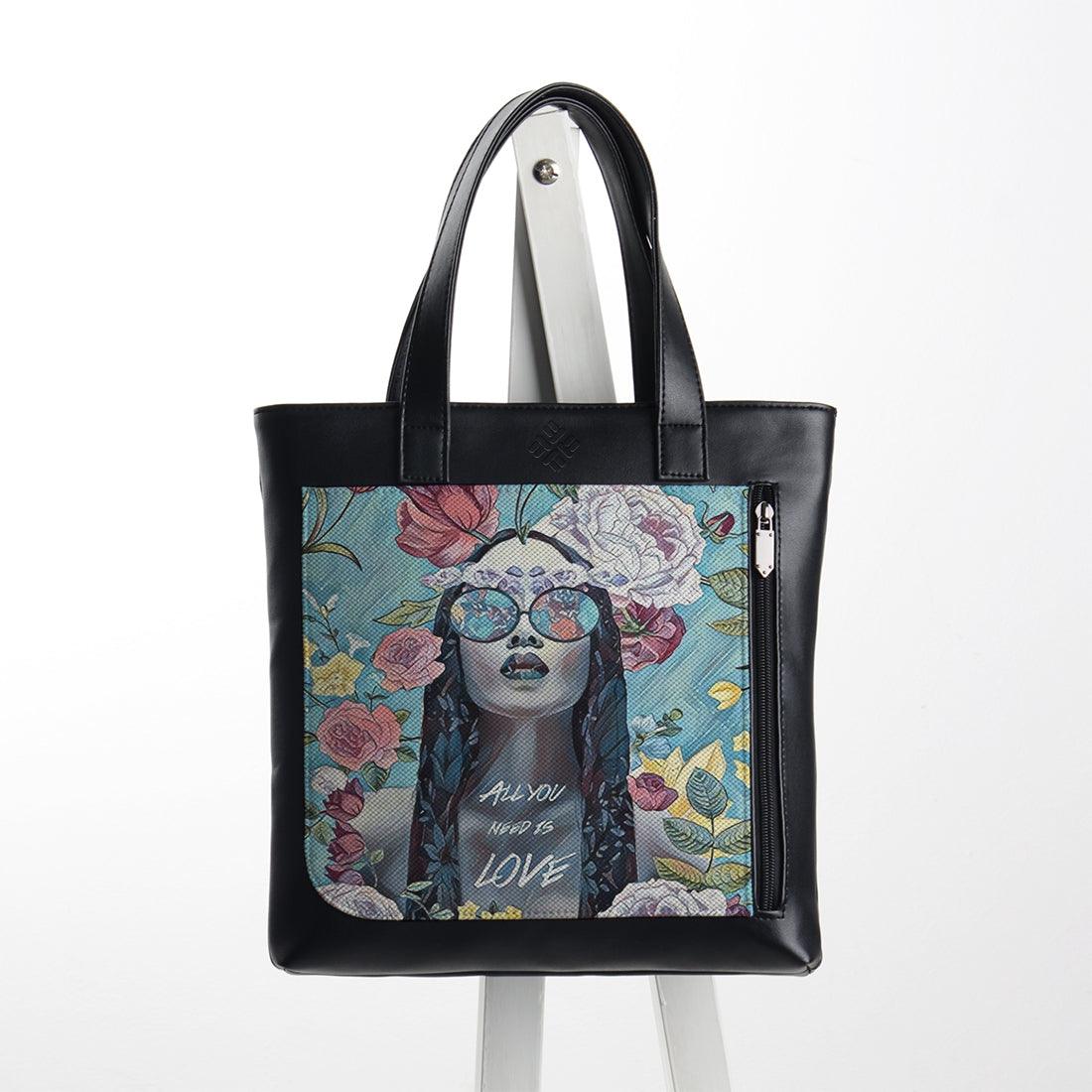 Leather Tote bag All you need is love