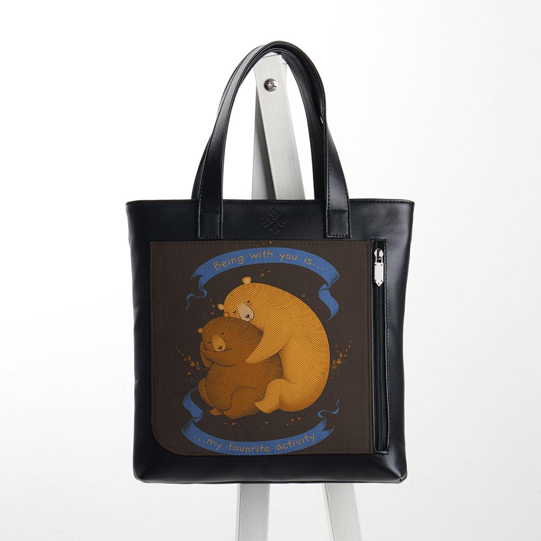 Leather Tote bag Being with you is my favorite activity - CANVAEGYPT