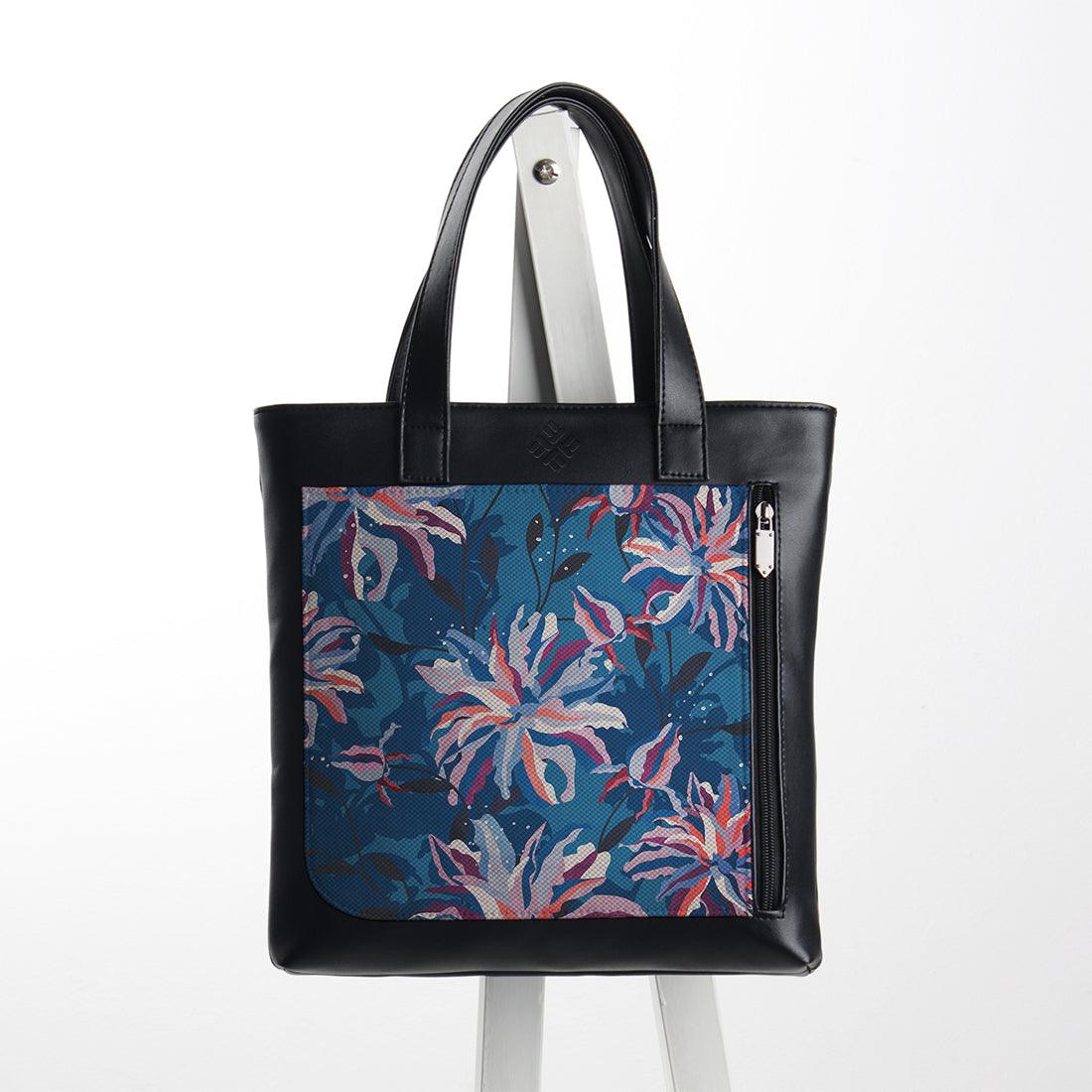 Leather Tote bag Blue Garden - CANVAEGYPT