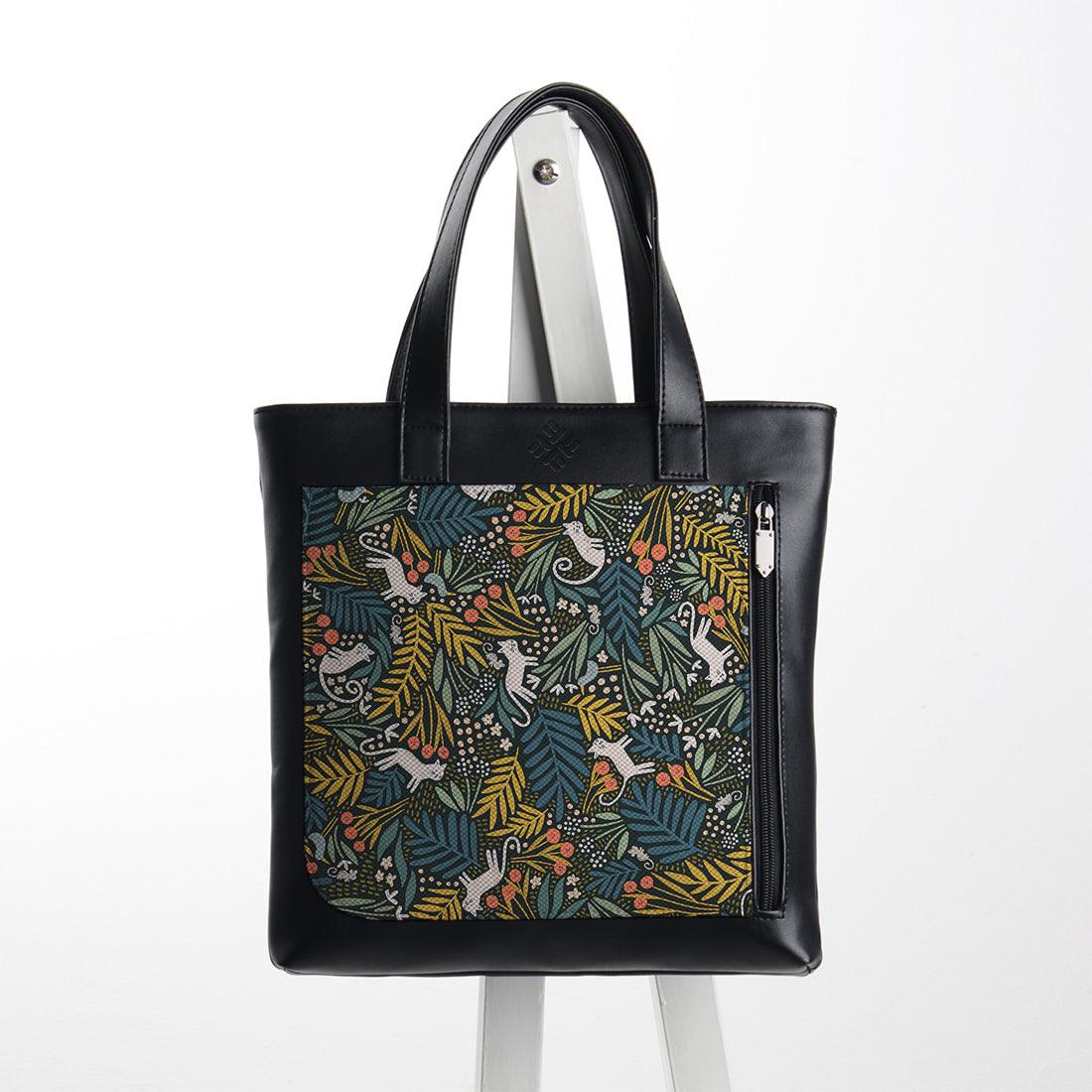 Leather Tote bag Cat Pattern - CANVAEGYPT