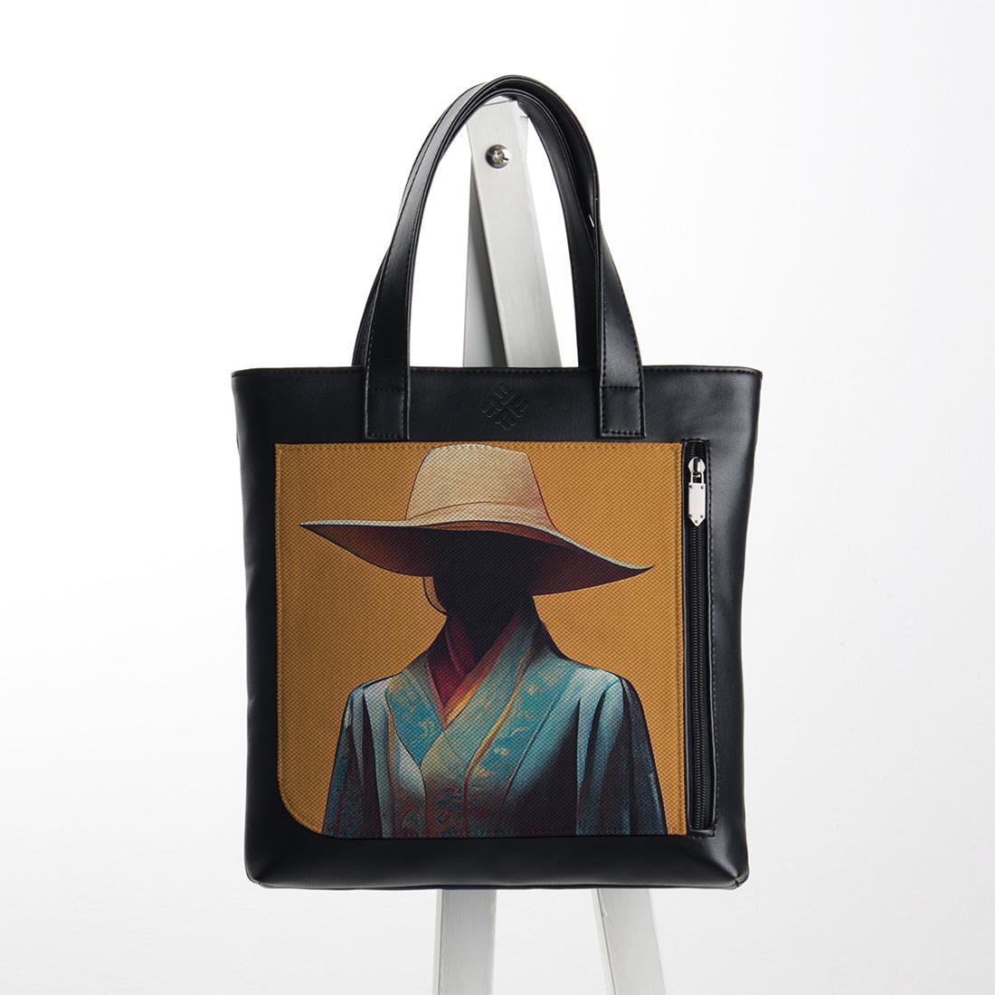 Leather Totebag Elegant Hat - CANVAEGYPT