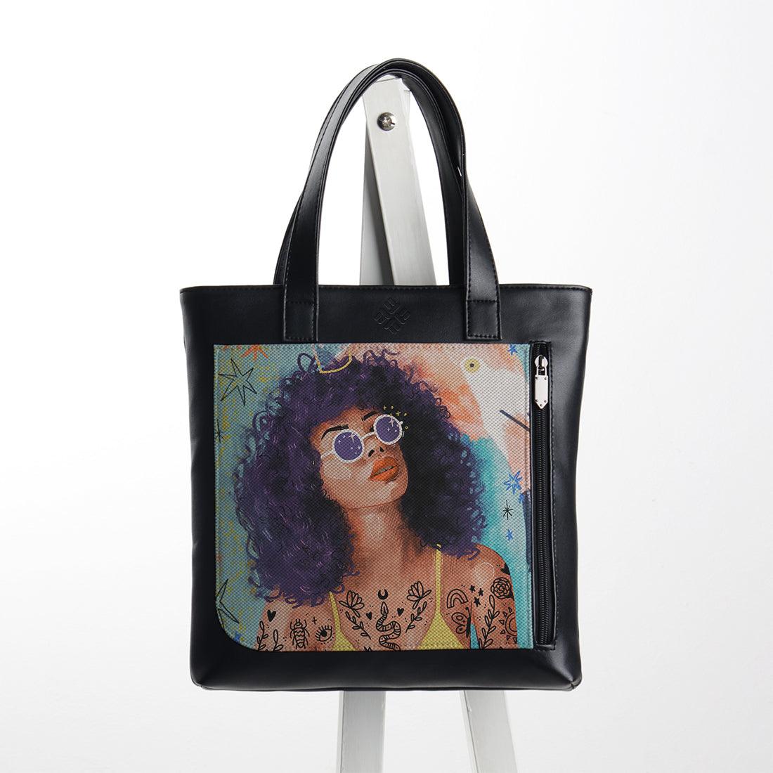 Leather Tote bag Flamingo Queen - CANVAEGYPT