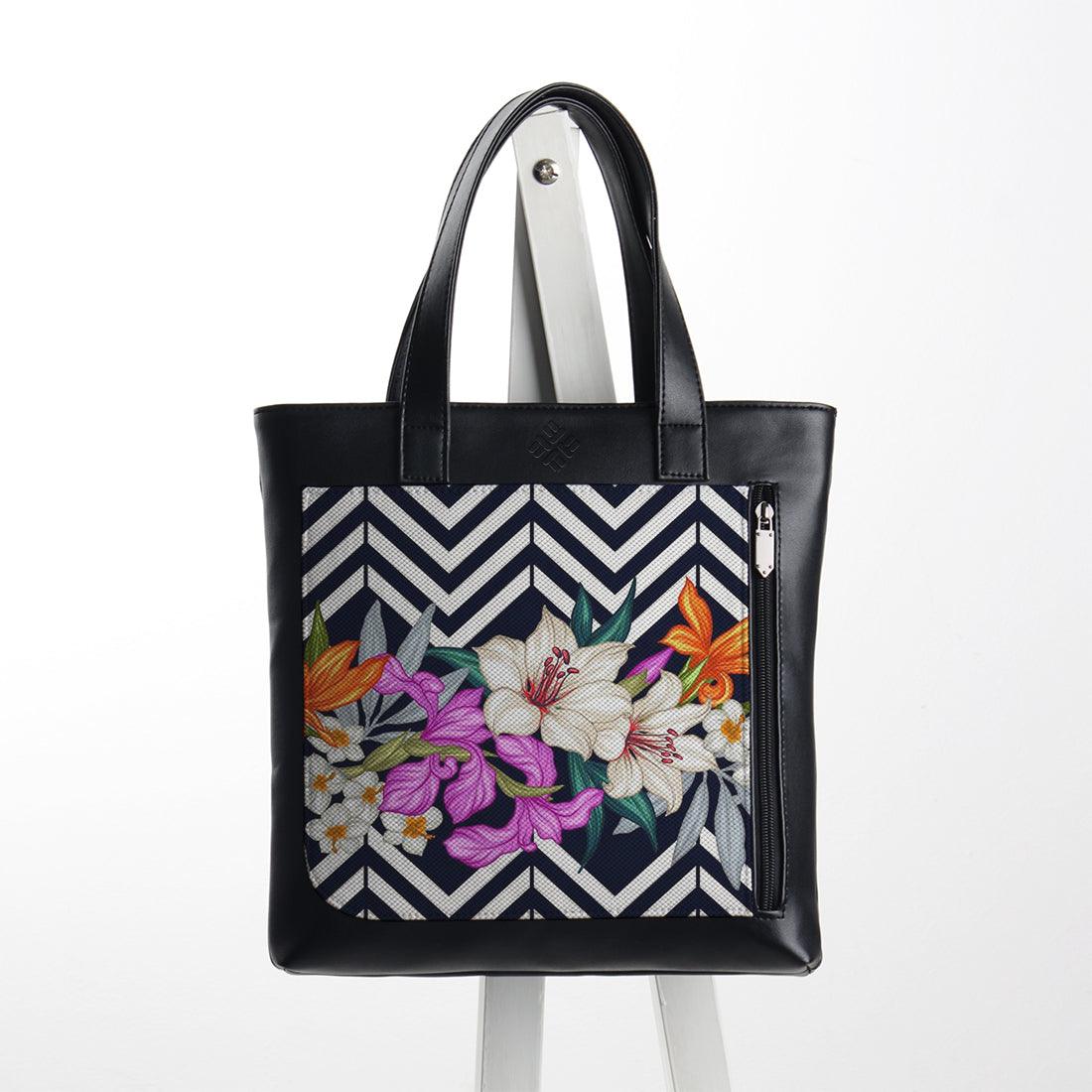 Leather Tote bag Floral Line - CANVAEGYPT