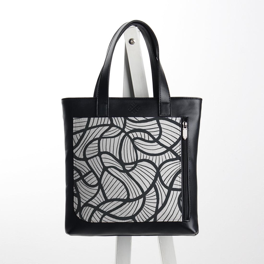 Leather Tote bag Flower lines - CANVAEGYPT