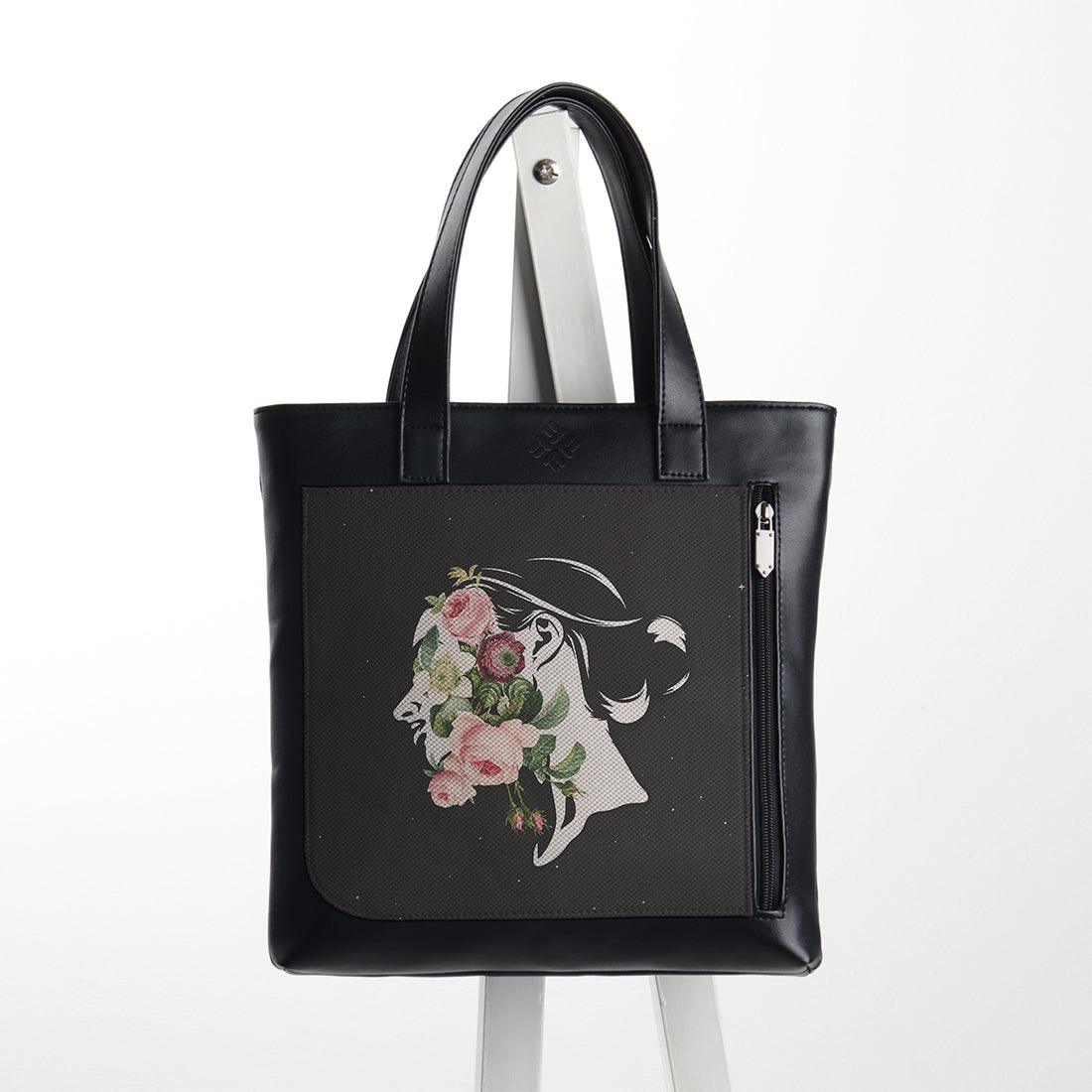 Leather Tote bag Flowers inside - CANVAEGYPT