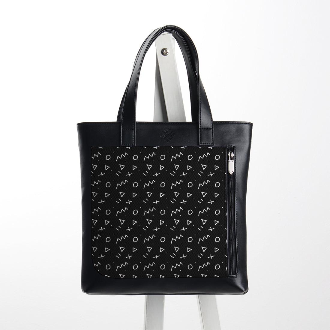 Leather Tote bag Geo Shapes