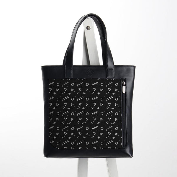 Leather Tote bag Geo Shapes - CANVAEGYPT