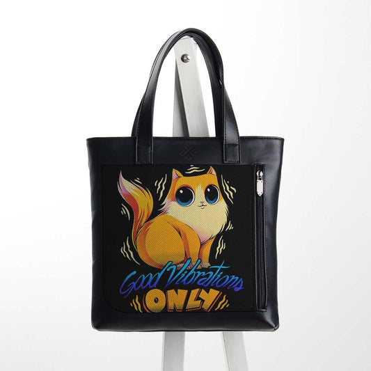 Leather Tote bag Good Vibrations Only - CANVAEGYPT