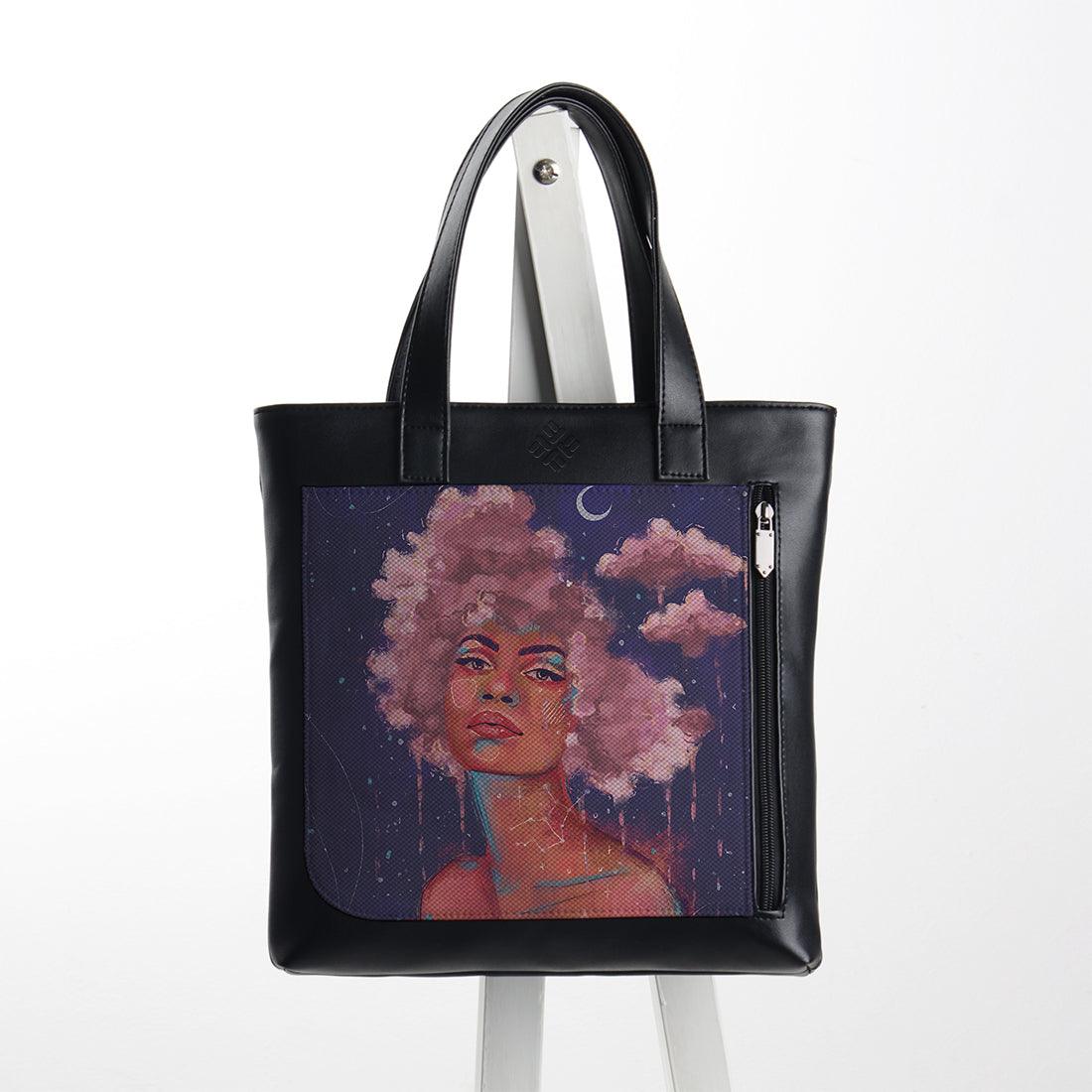 Leather Tote bag Head in the clouds