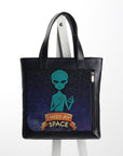 Leather Tote bag I need My space