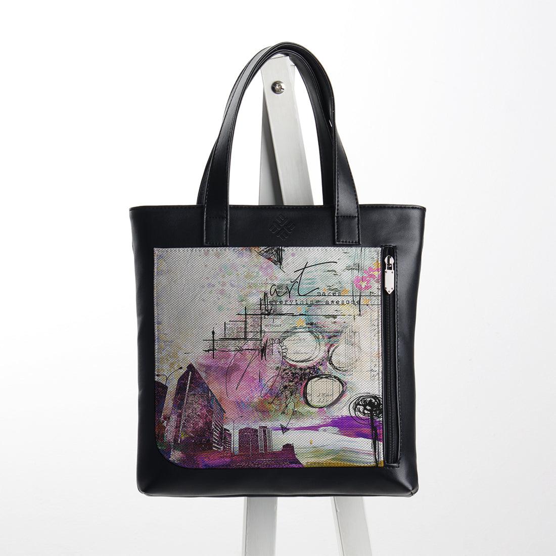 Leather Tote bag Journal Art