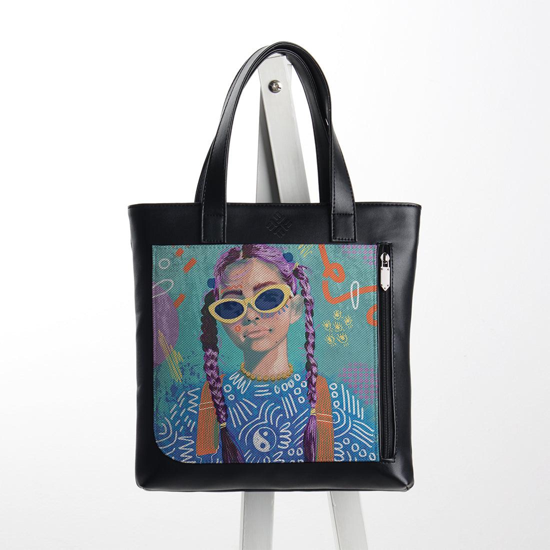 Leather Tote bag Lilac locks - CANVAEGYPT