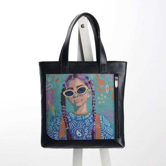 Leather Tote bag Lilac locks - CANVAEGYPT
