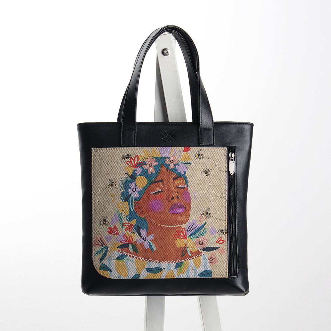 Leather Tote bag Save the bees - CANVAEGYPT