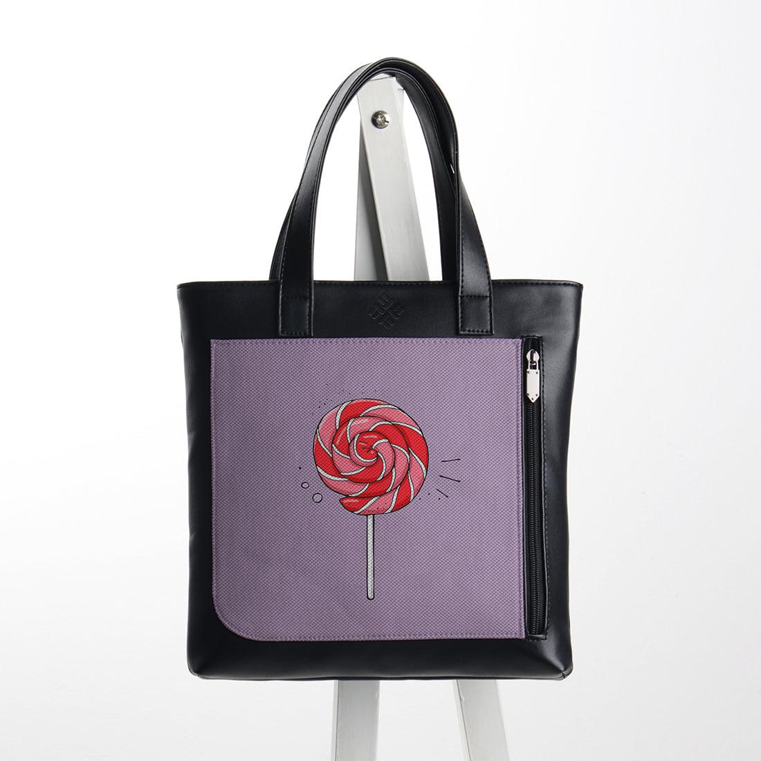 Leather Tote bag Spiral lollipop - CANVAEGYPT