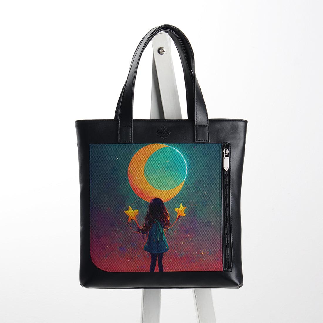 Leather Totebag Touching the Moon - CANVAEGYPT