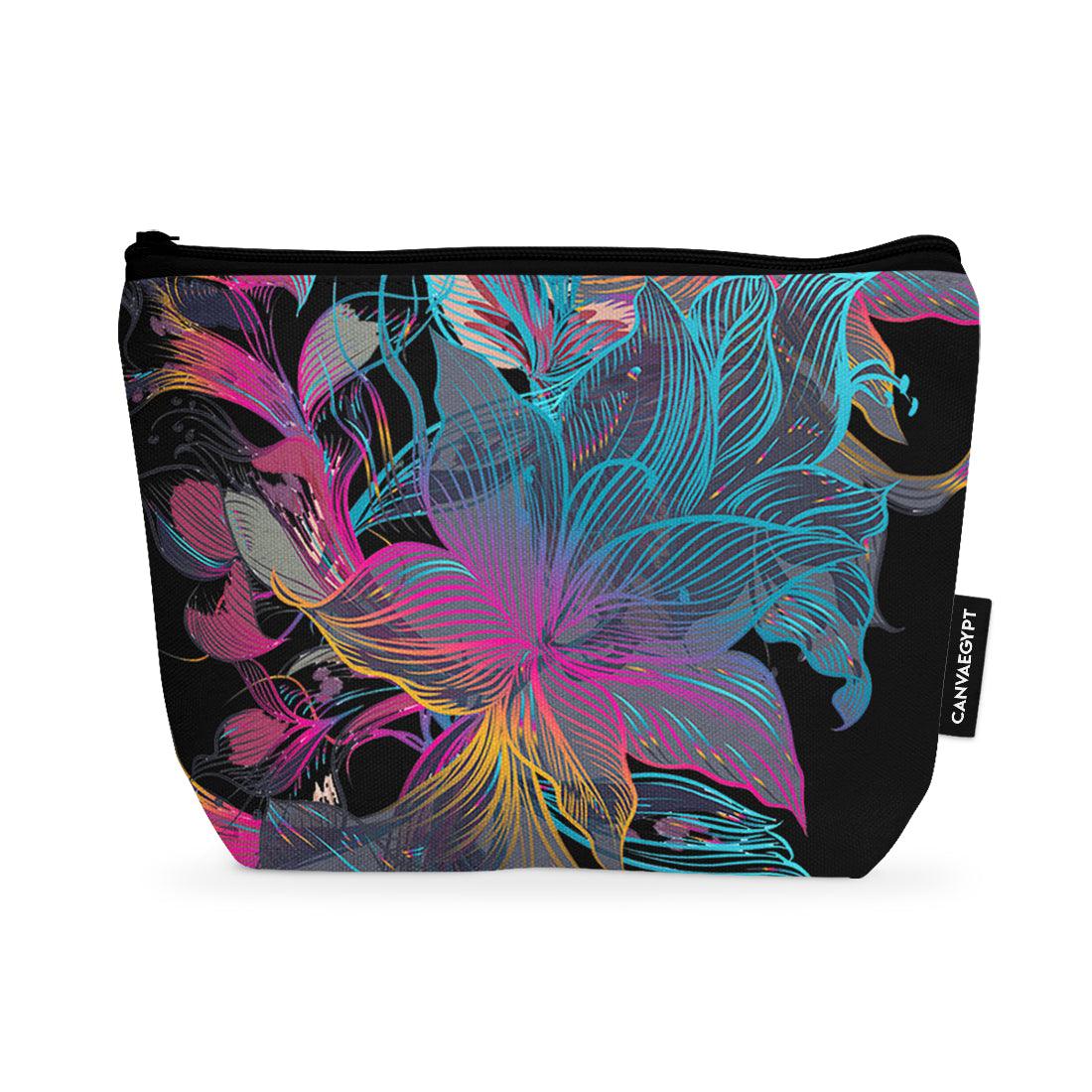 Makeup Pouch Blue Floral - CANVAEGYPT