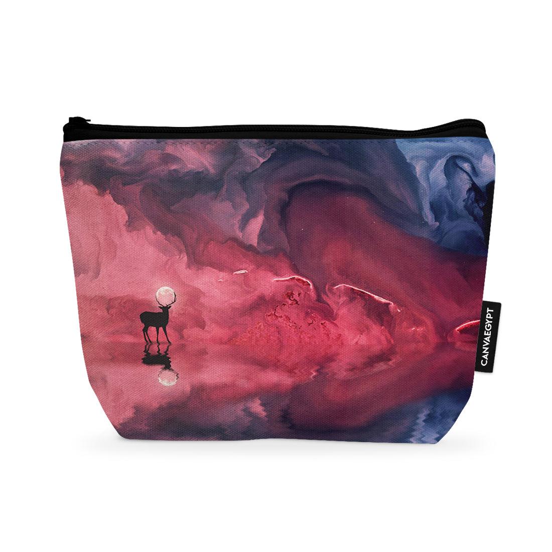Makeup Pouch Deer Moon Abstract - CANVAEGYPT