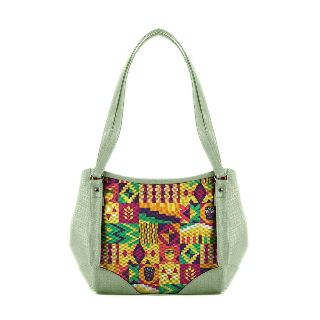 Mint Green Leather Tote Bag African - CANVAEGYPT