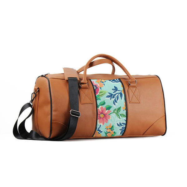 Mixed Duffel Bag Cyan Floral - CANVAEGYPT