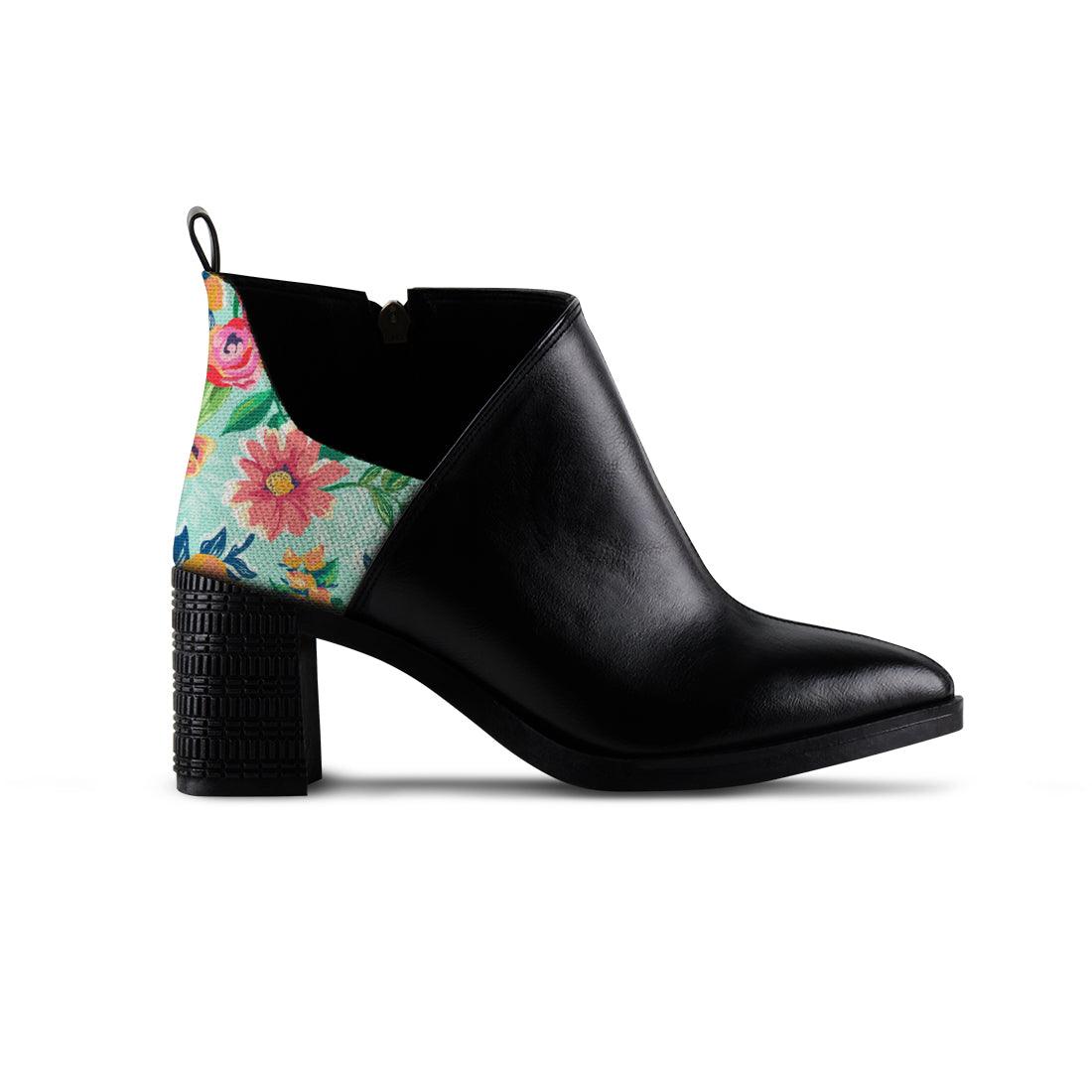 One Side Bootie Cyan Floral - CANVAEGYPT