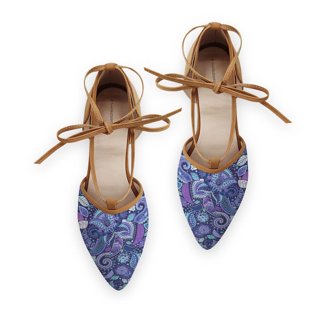 Rope tie Sandal Floral Blue - CANVAEGYPT