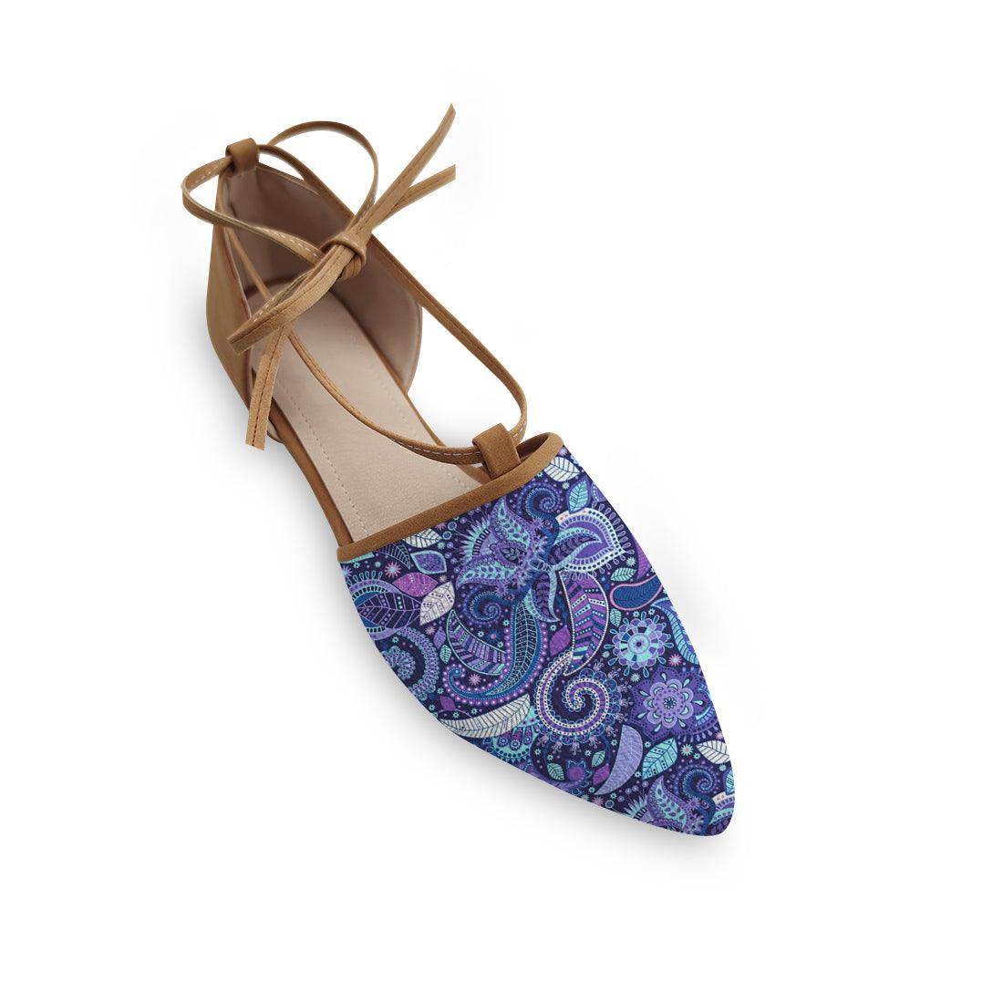 Rope tie Sandal Floral Blue - CANVAEGYPT