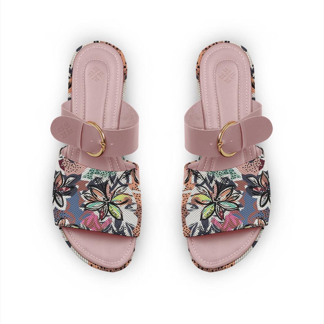 Rose Buckle Slide Slipper Roses - CANVAEGYPT