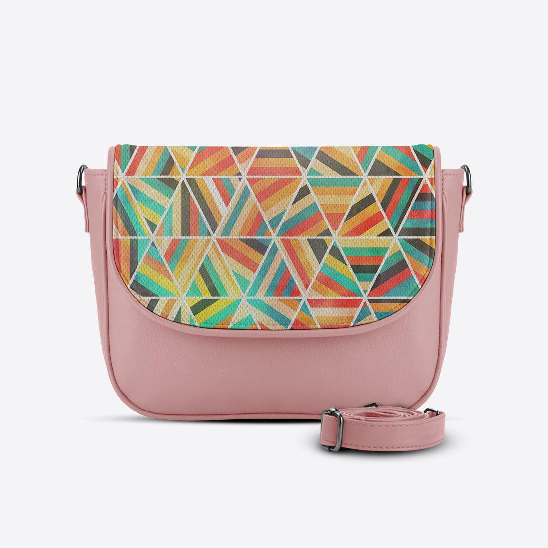 Rose Messenger Crossbody Colorful Triangles - CANVAEGYPT