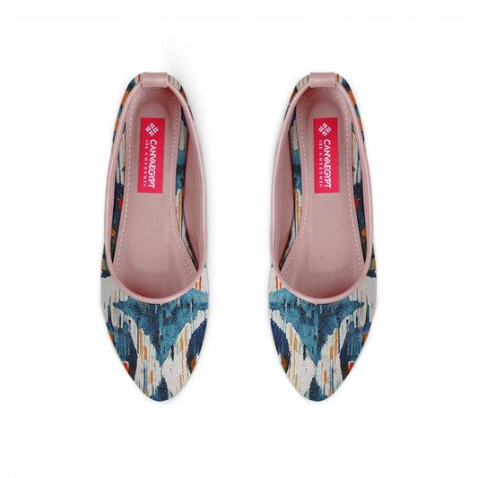 Rose Round Toe Shoe Blue circle - CANVAEGYPT