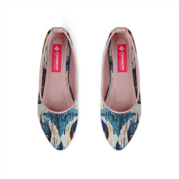 Rose Round Toe Shoe Blue circle - CANVAEGYPT