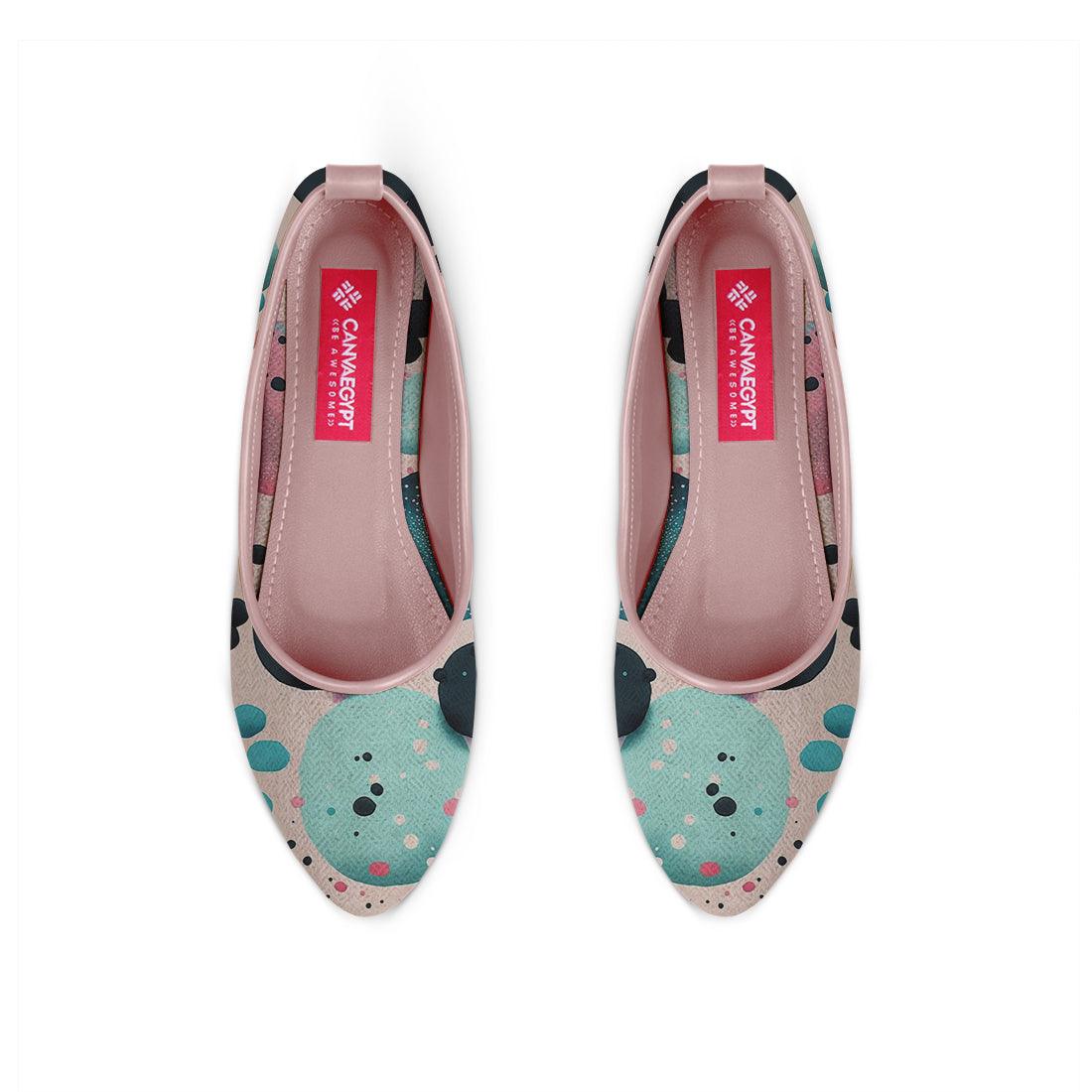 Rose Round Toe Shoe Colorful Circles - CANVAEGYPT