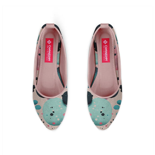 Rose Round Toe Shoe Colorful Circles - CANVAEGYPT