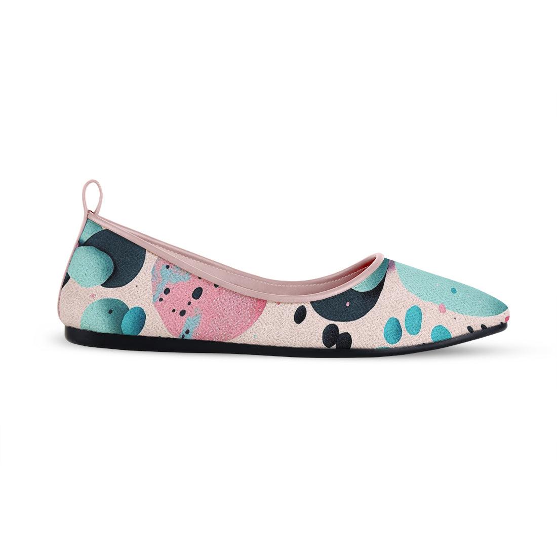 Rose Round Toe Shoe Colorful Circles - CANVAEGYPT