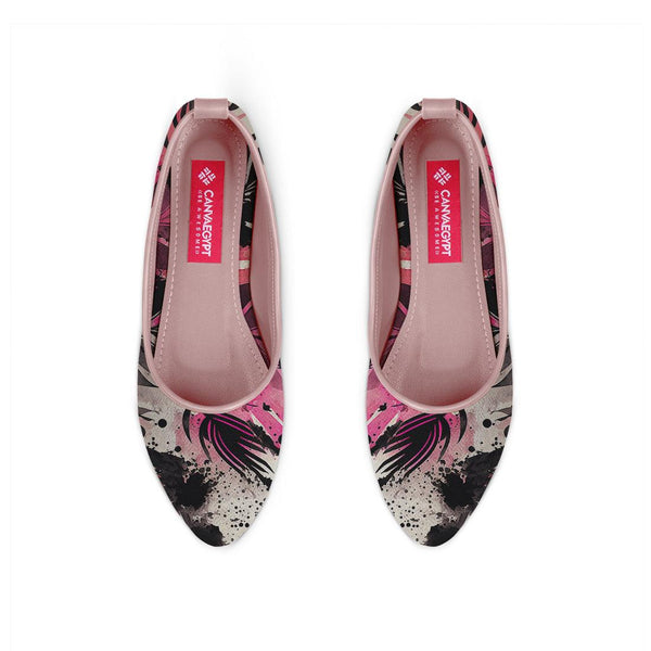 Rose Round Toe Shoe Colorful Leaf - CANVAEGYPT