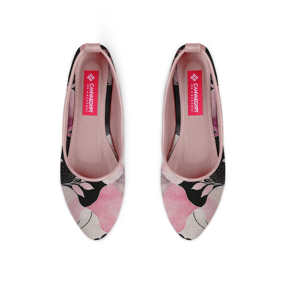 Rose Round Toe Shoe Pink and black - CANVAEGYPT